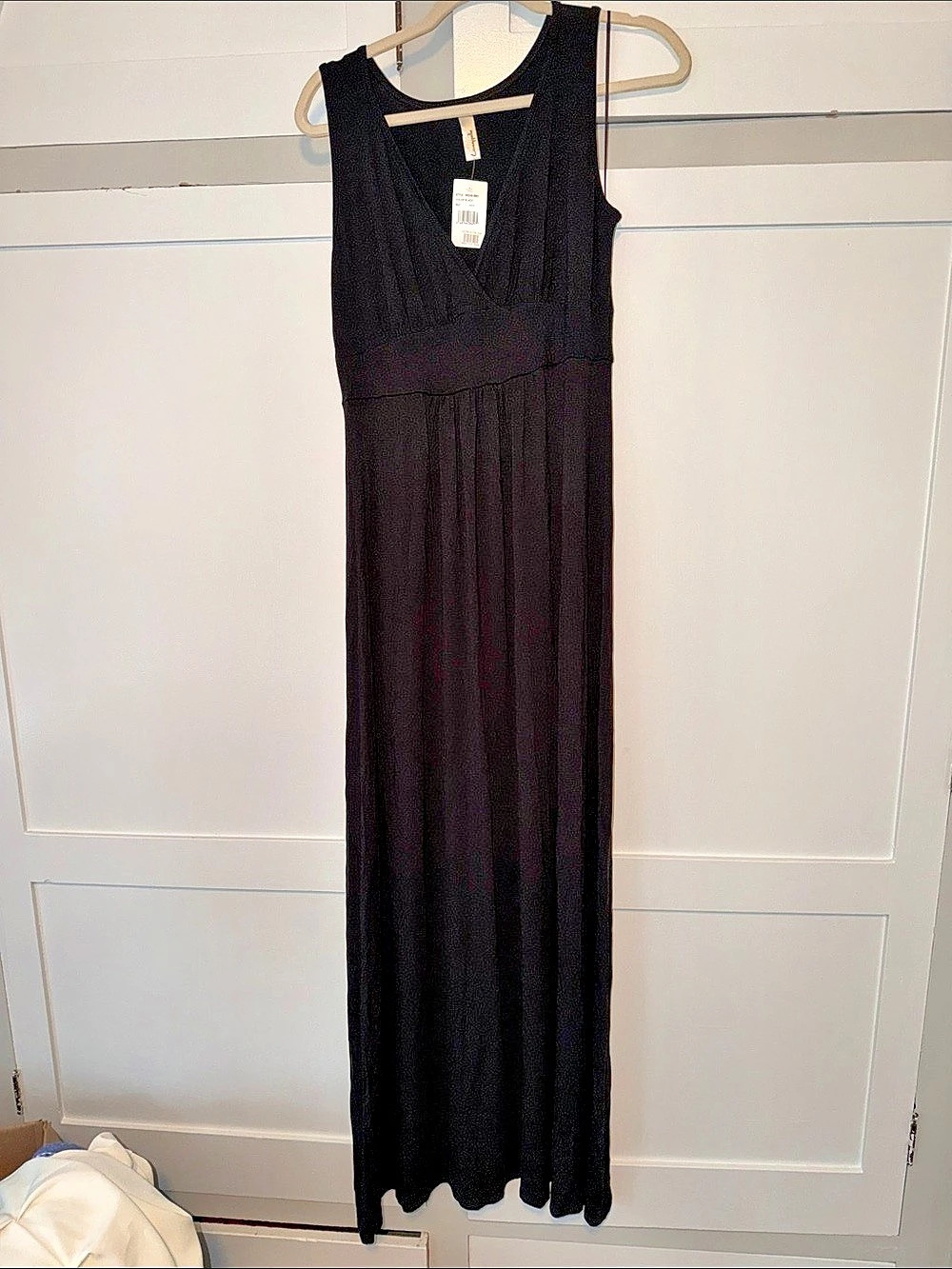 Nordstrom Loveappella Black Maxi V-Neck Dress XL NWT